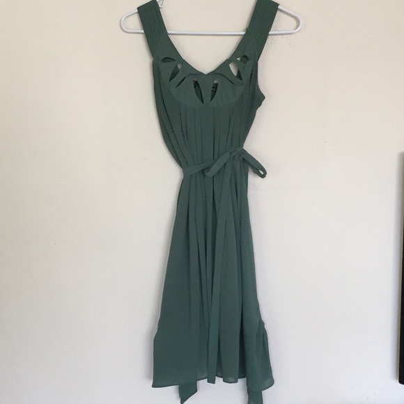 Belted teal green dress - Picture 3 of 4